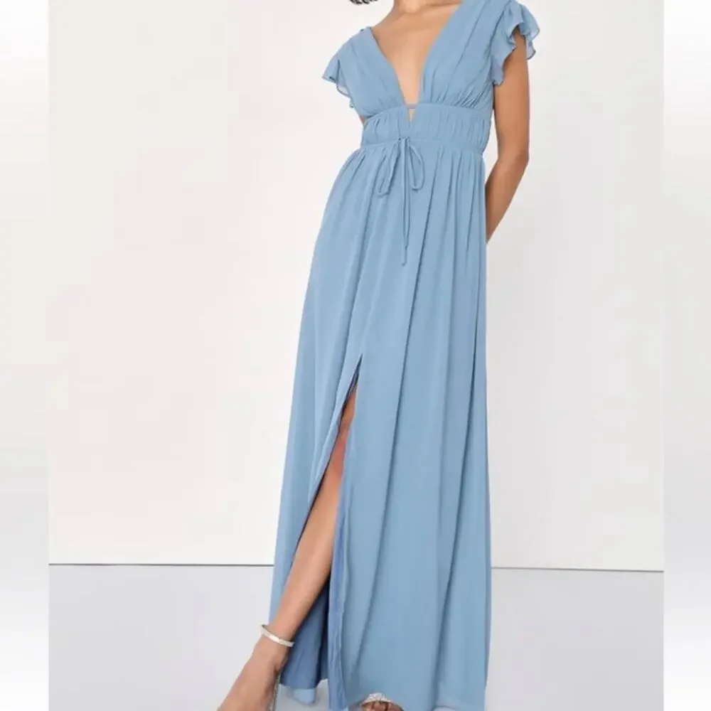 Lulu's Light Blue Maxi Dress - Picture 1 of 12